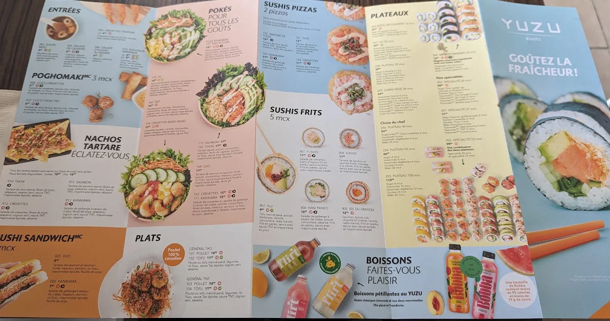 Menu, Yuzu sushi
