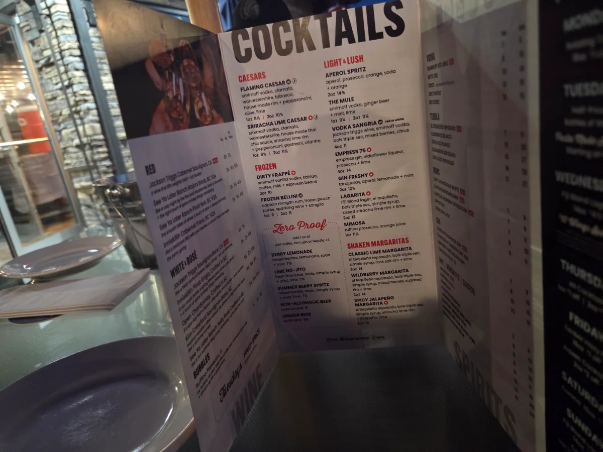 Menu, WINGS Restaurants & Pubs - Penticton