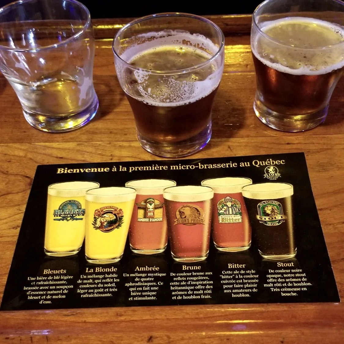 Menu, Le Lion d'Or - Pub