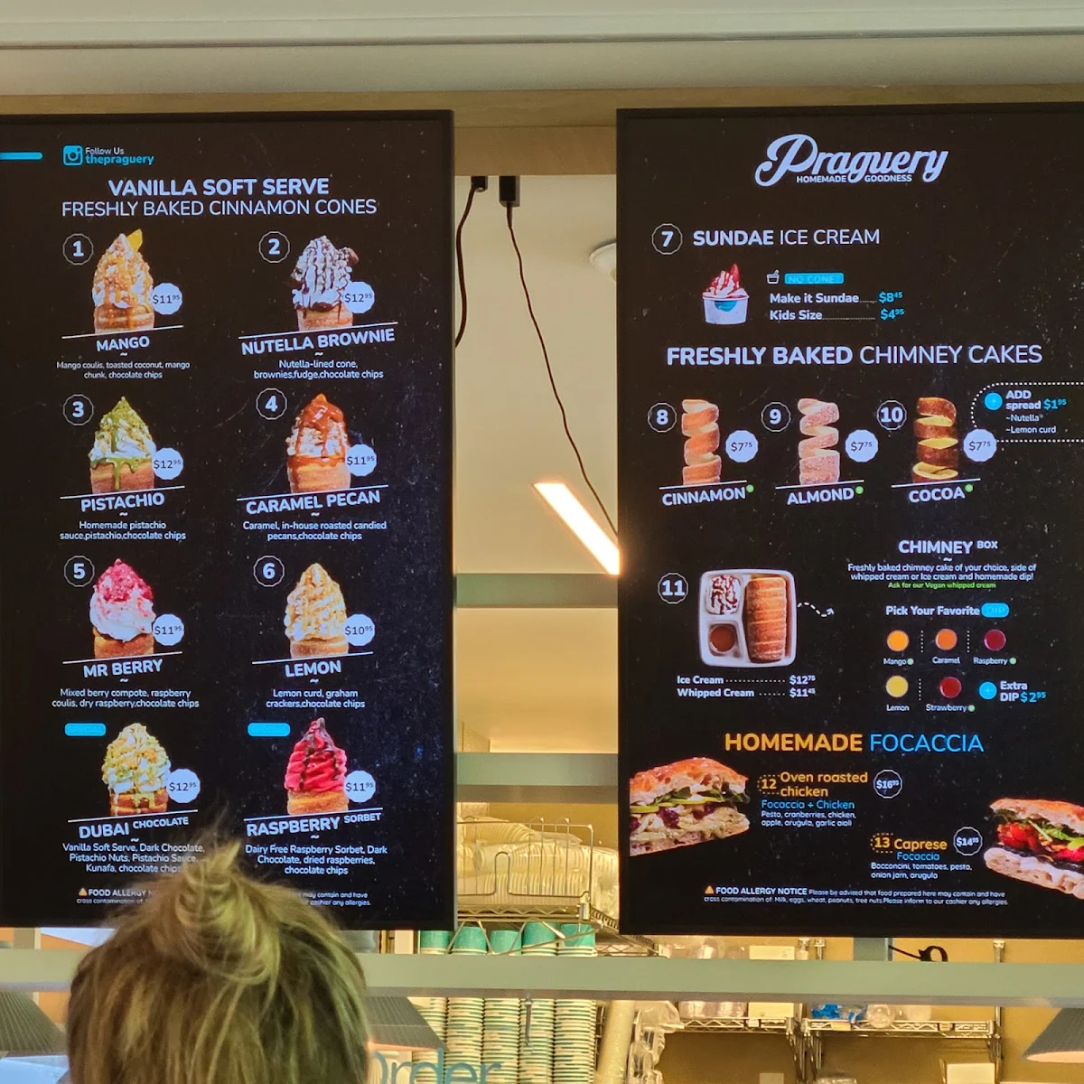 Menu, Praguery Café & Ice Cream