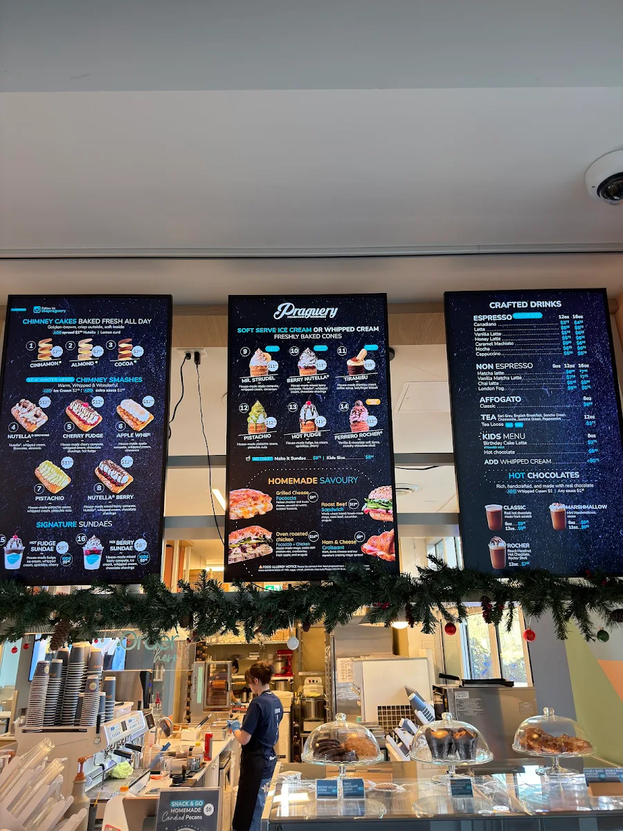 Menu, Praguery Café & Ice Cream