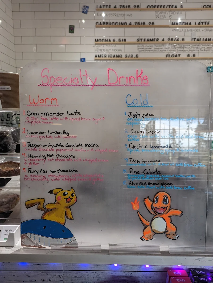 Menu, Swirl Cafe & Games
