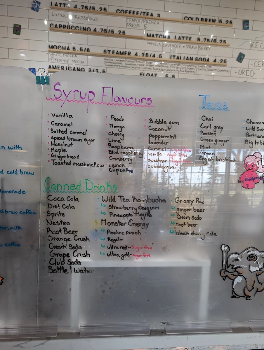 Menu, Swirl Cafe & Games