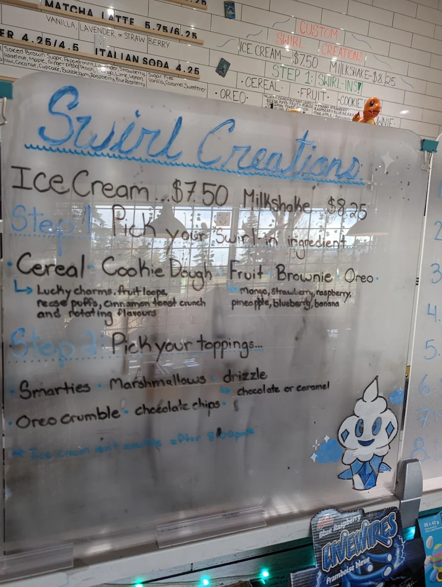 Menu, Swirl Cafe & Games
