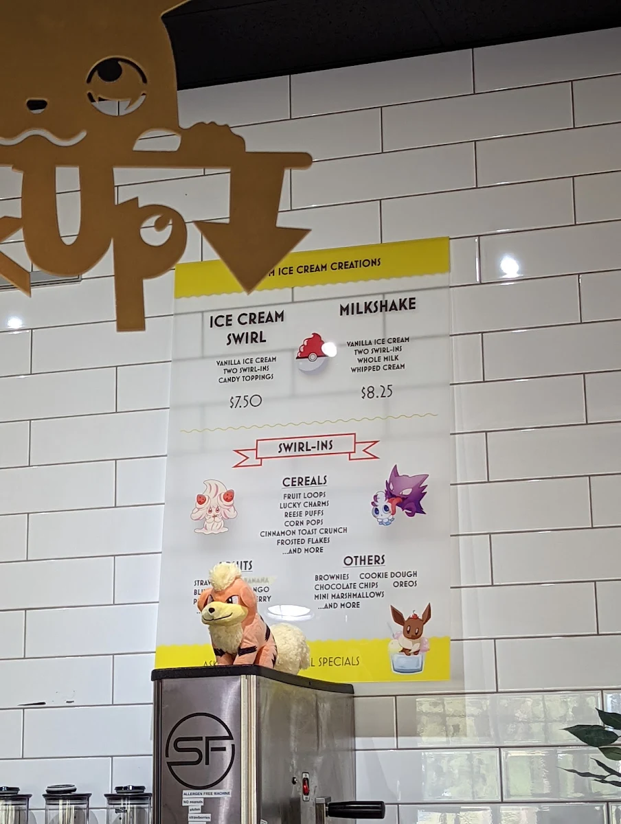 Menu, Swirl Cafe & Games
