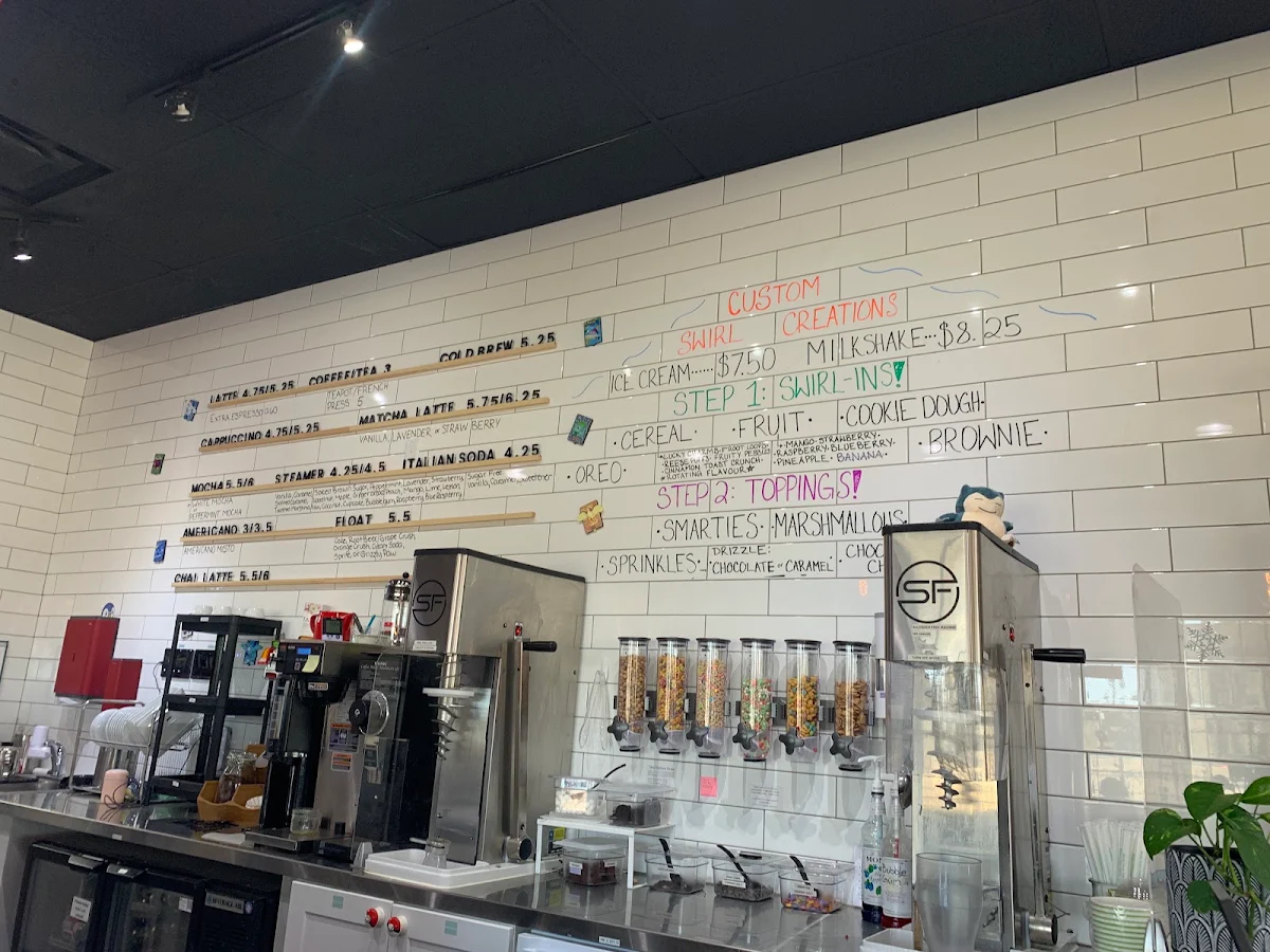 Menu, Swirl Cafe & Games
