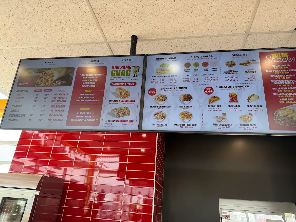 Menu, Quesada Burritos & Tacos