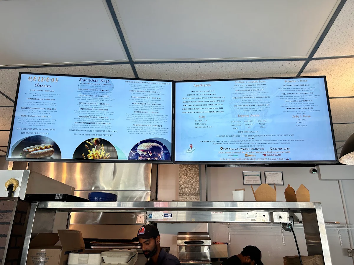 Menu, Hot Dog Shack
