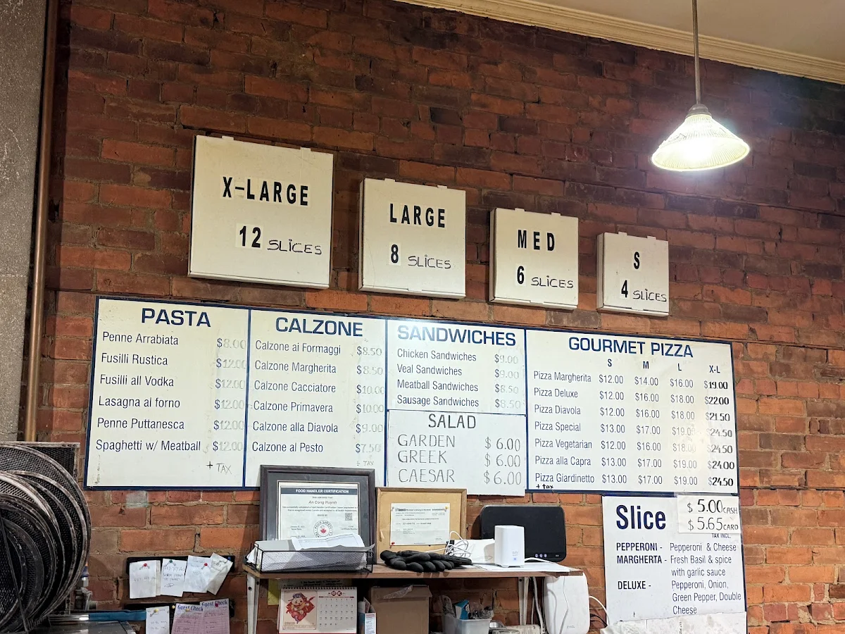Menu, Fresca Pizza and Pasta