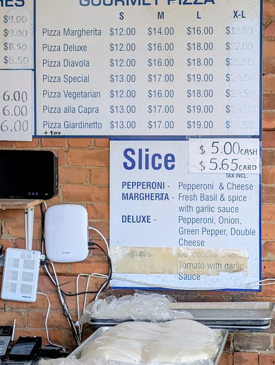 Menu, Fresca Pizza and Pasta