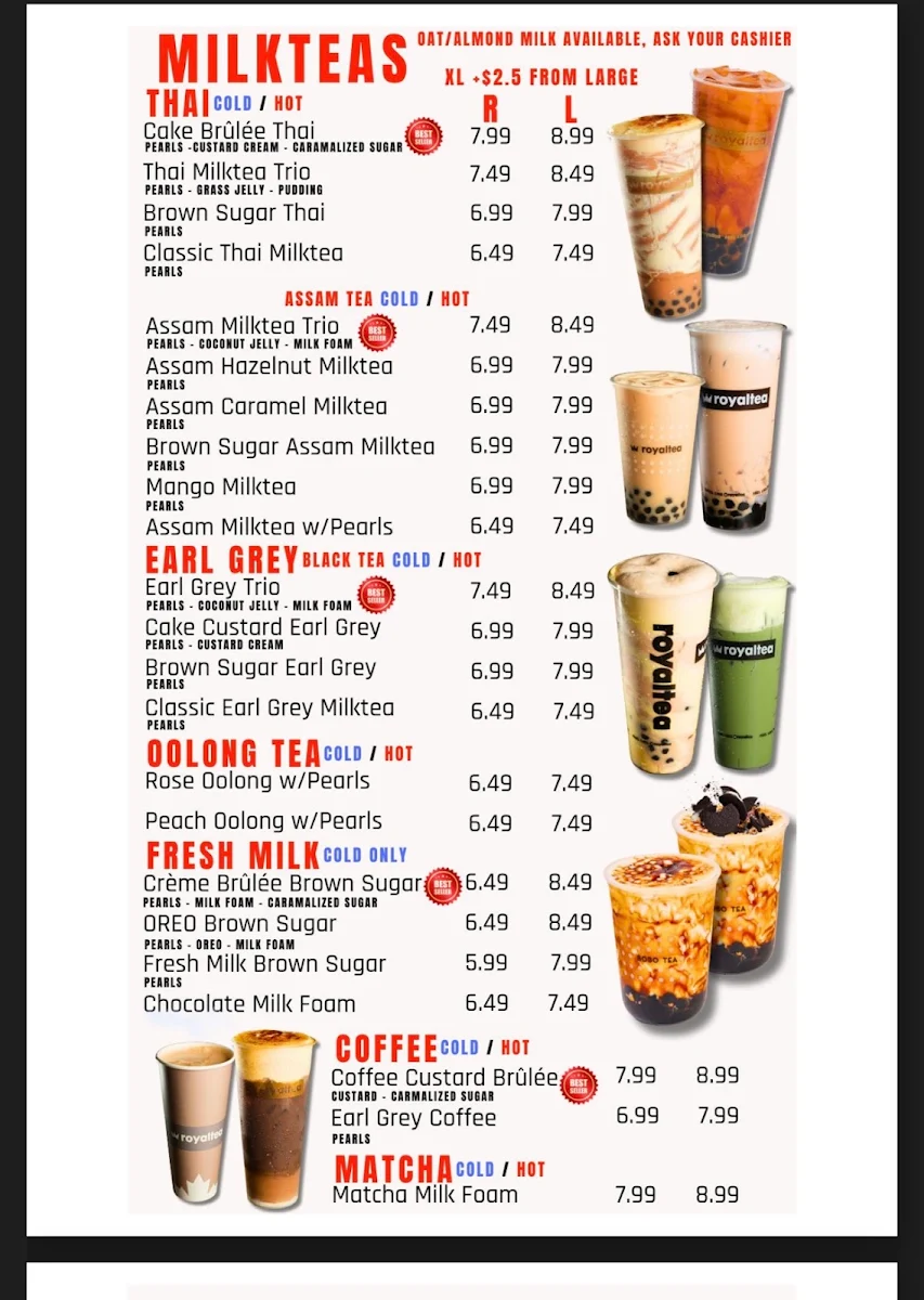 Menu, Royaltea