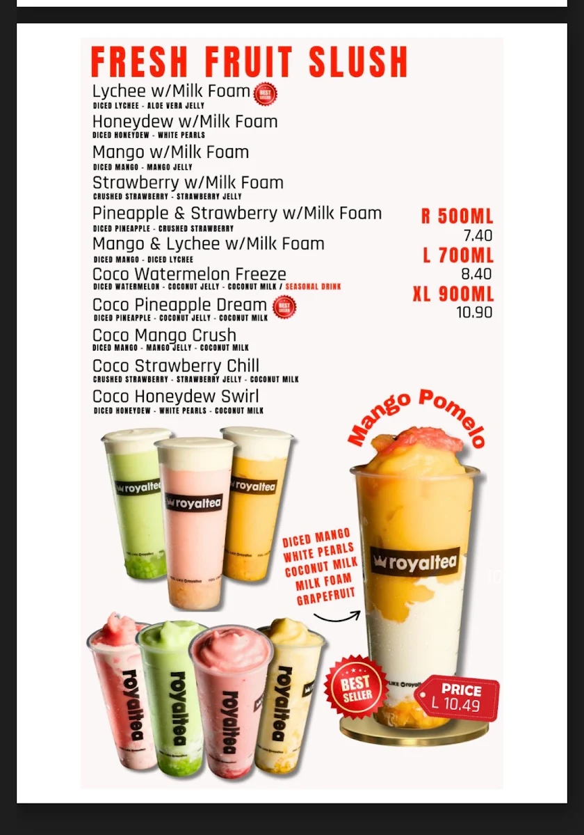 Menu, Royaltea