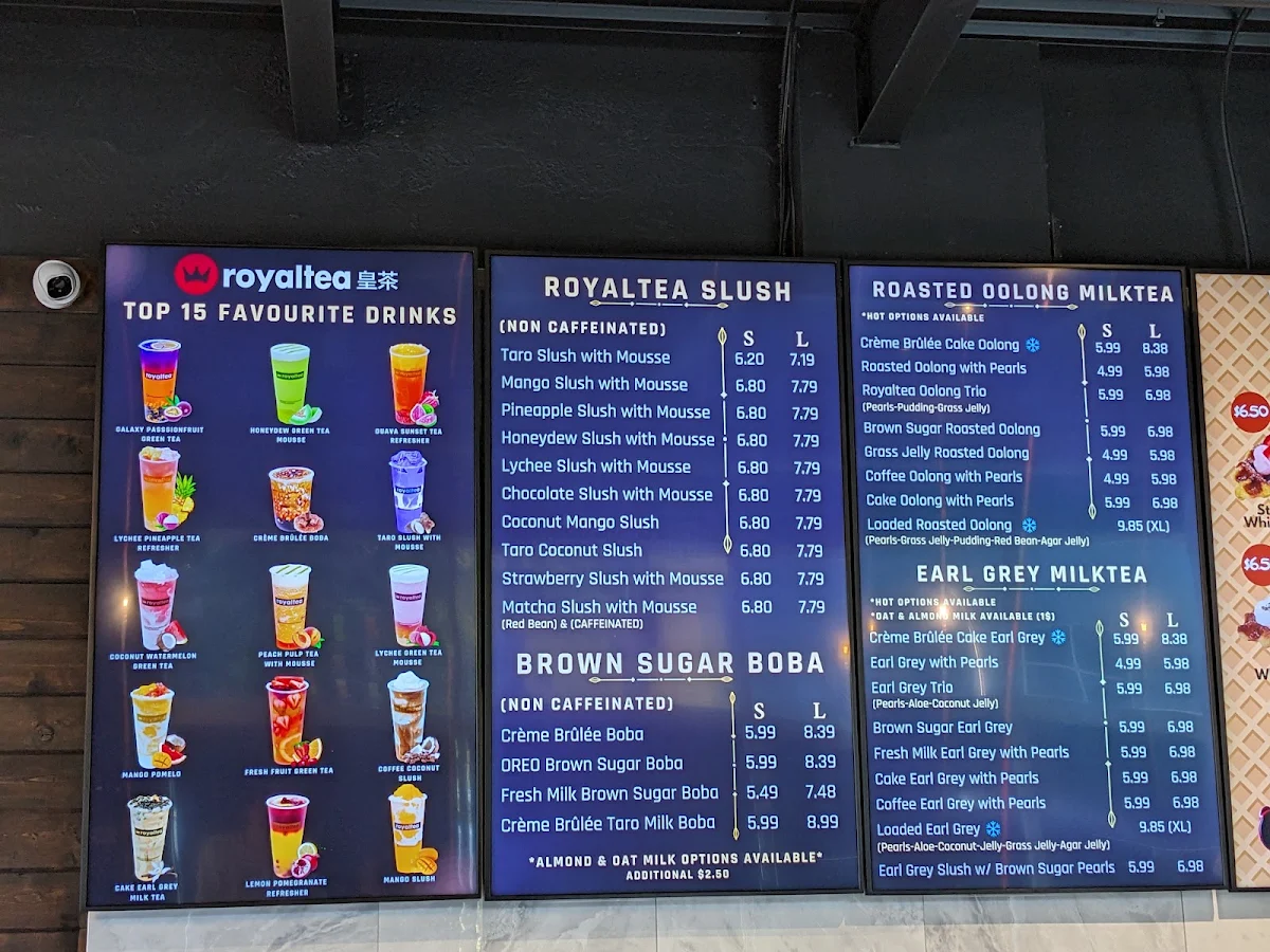 Menu, Royaltea