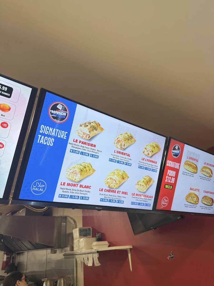 Menu, Maison du Tacos