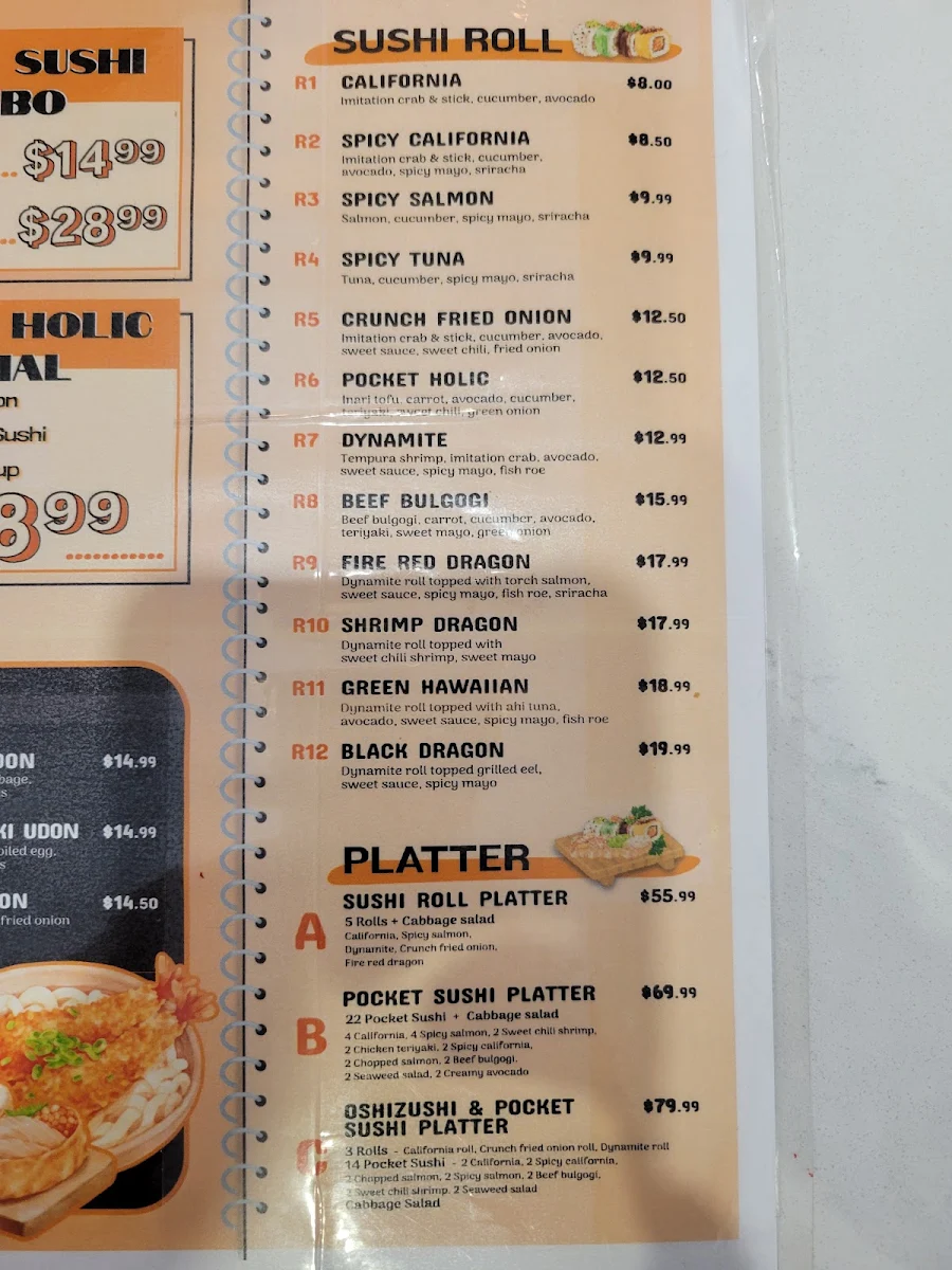 Menu, Pocket Holic