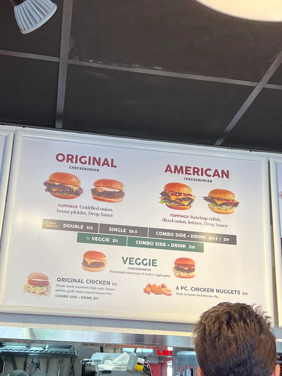 Menu, Burger Drops