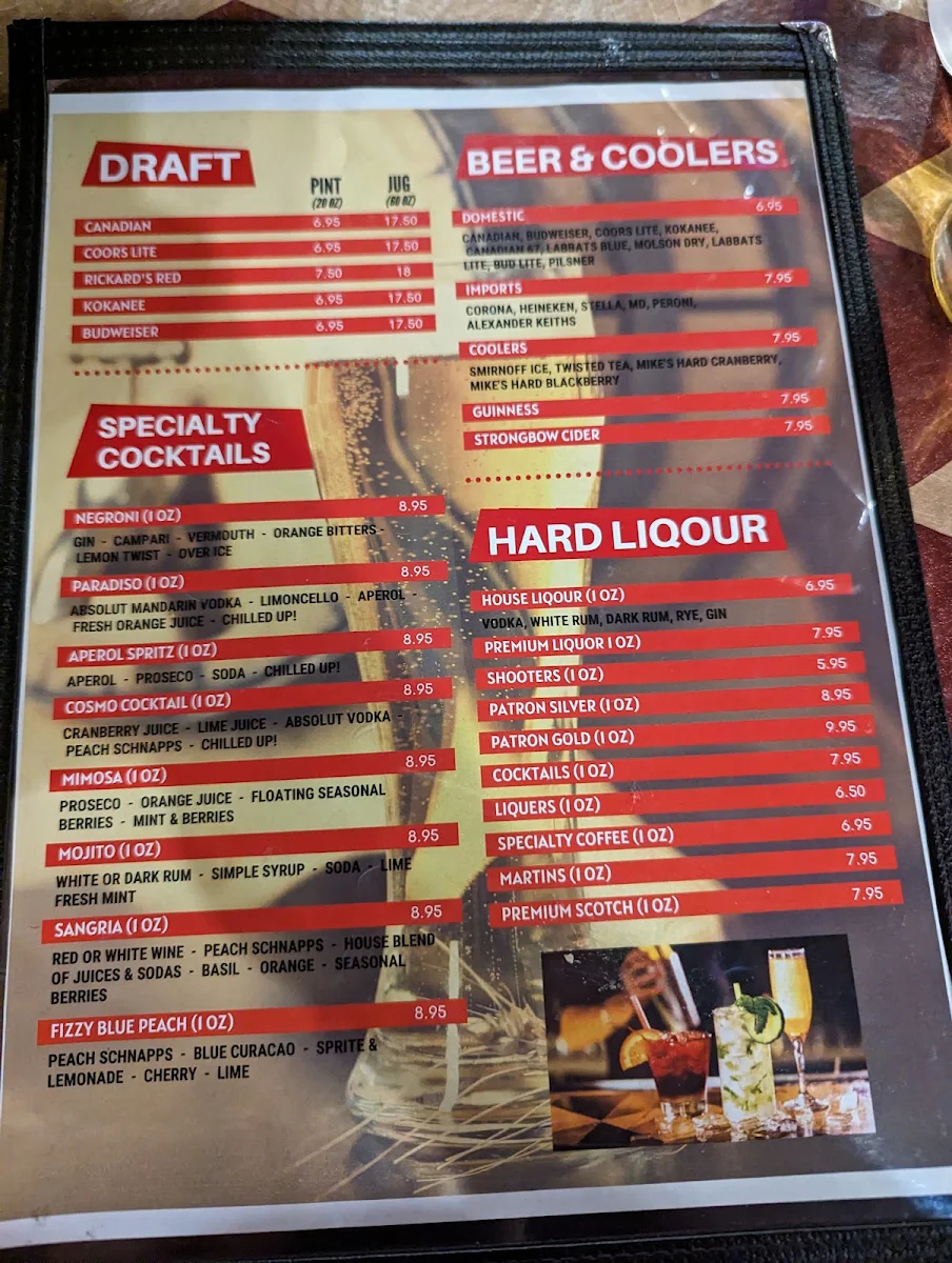 Menu, Franco's Pizza & Steakhouse