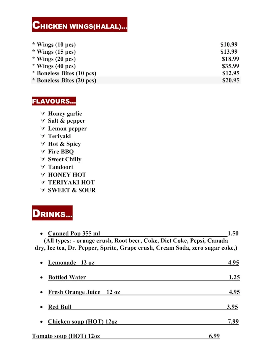 Menu, Rice4ever