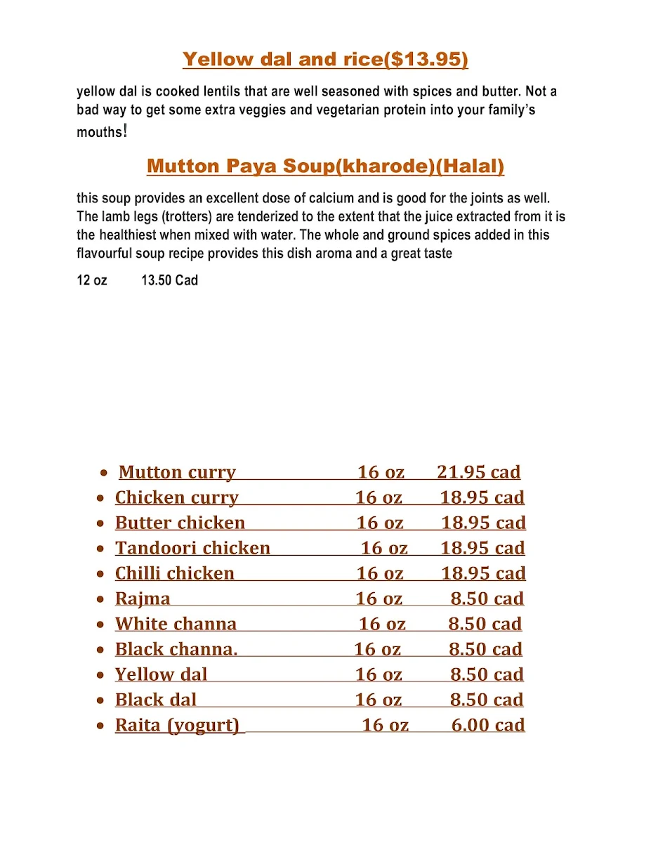 Menu, Rice4ever