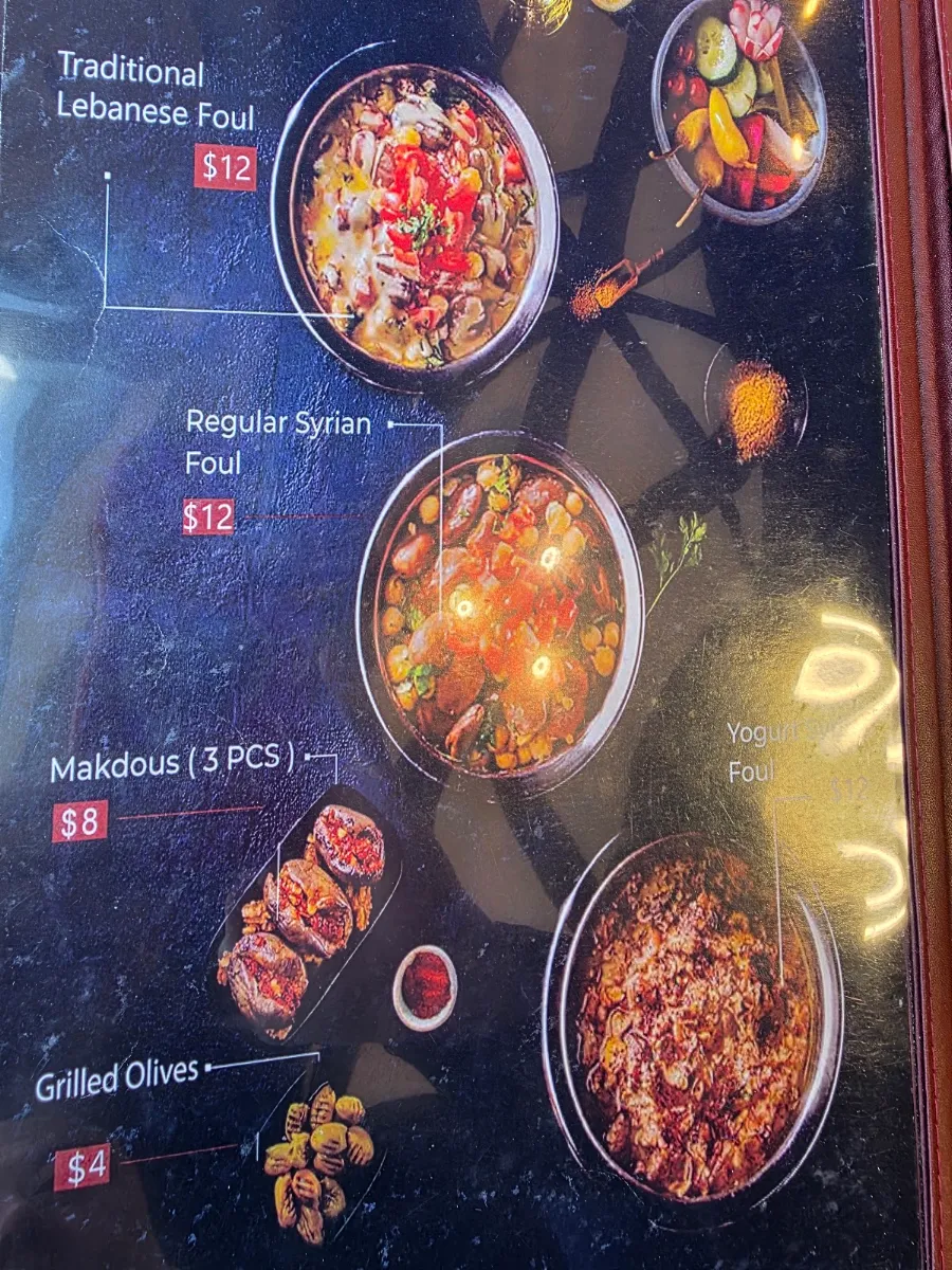 Menu, Crown Pastries