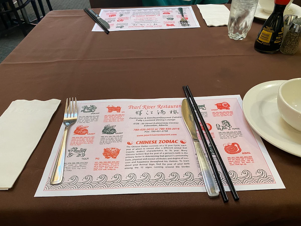 Menu, Pearl River Restaurant
