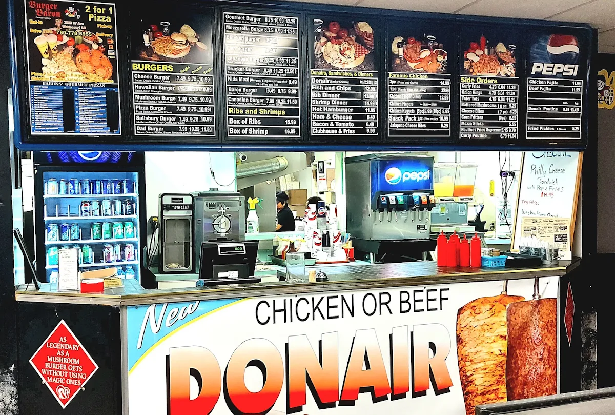 Menu, Burger Baron
