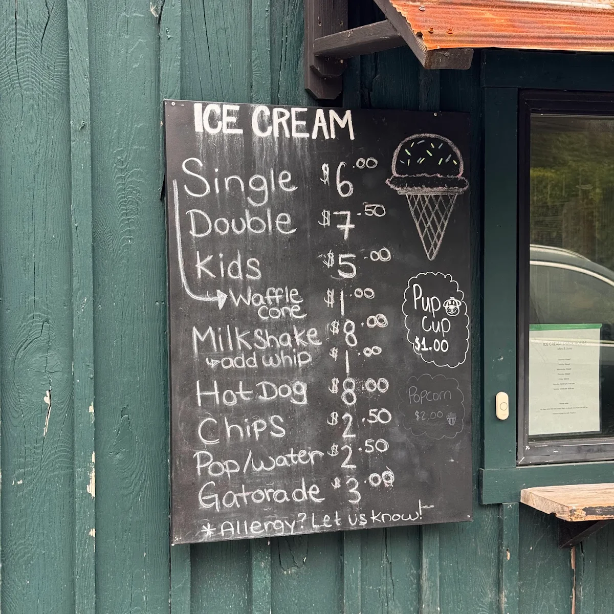 Menu, Higher Ground Café