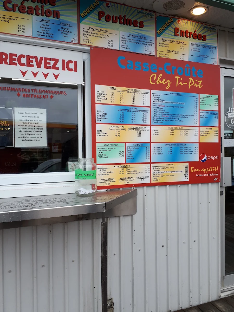Menu, Casse-Croute Chez Ti-Pit