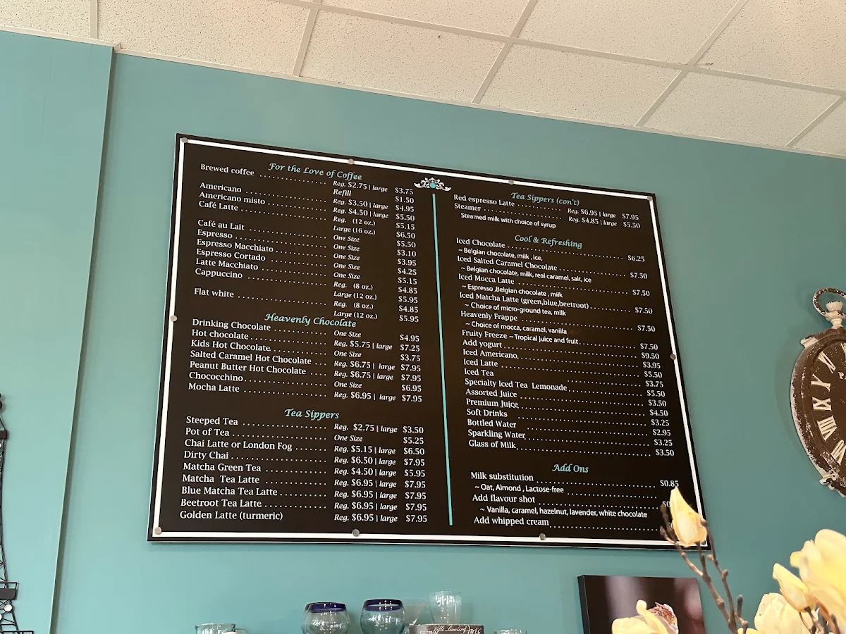 Menu, Heavenly Cafe