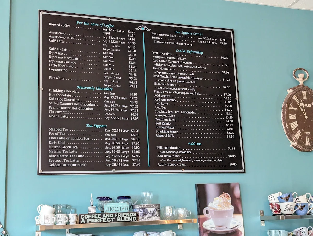 Menu, Heavenly Cafe