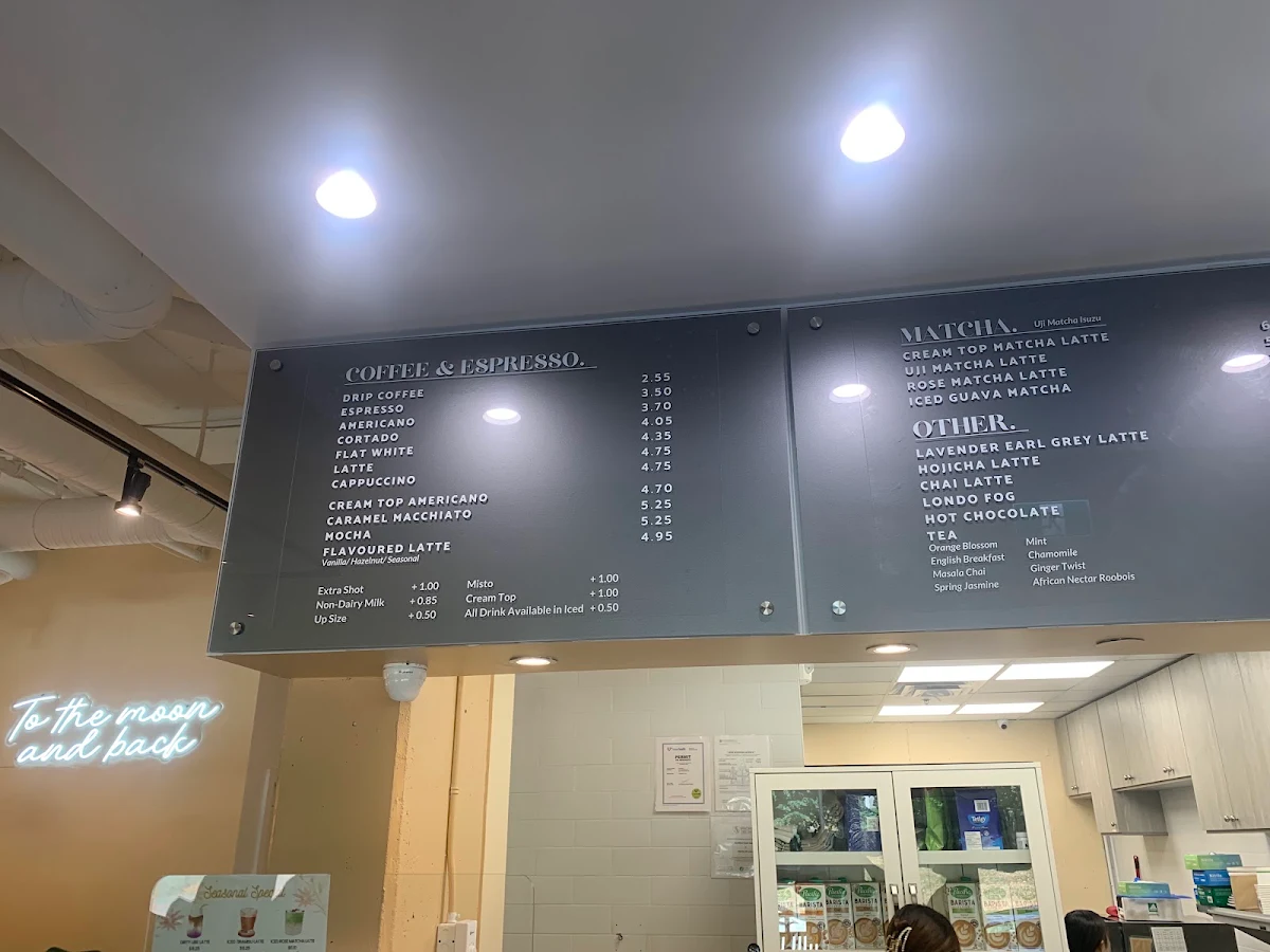 Menu, Caffe Mira