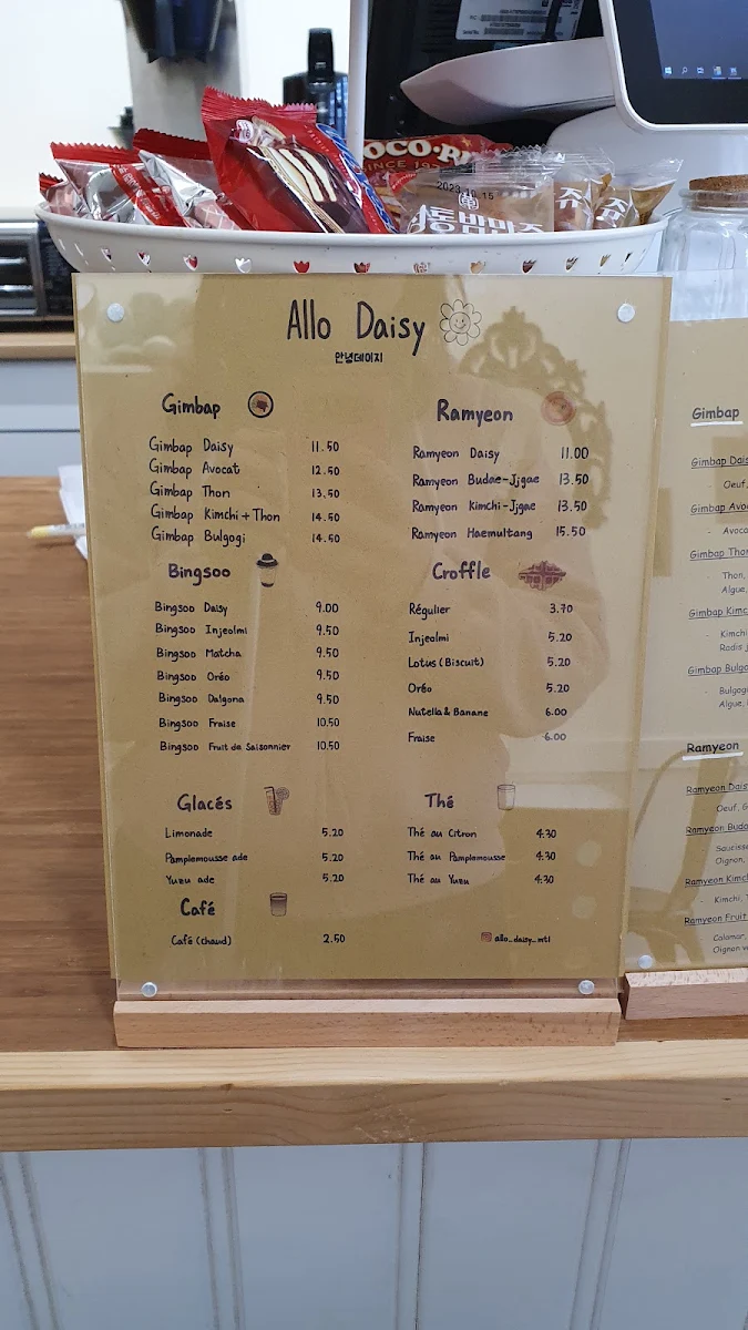 Menu, Allo Daisy
