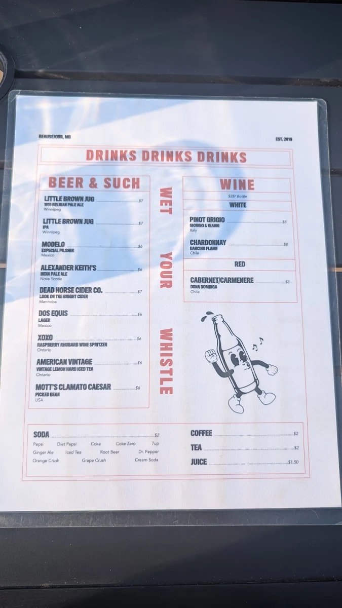 Menu, Colin's House