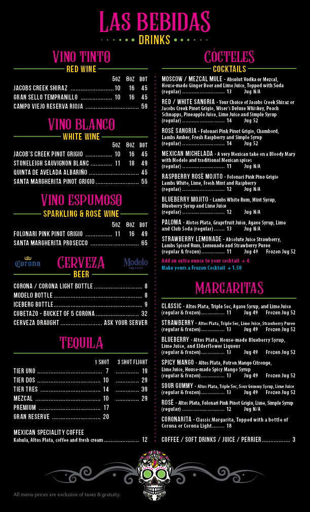 Menu, Cojones