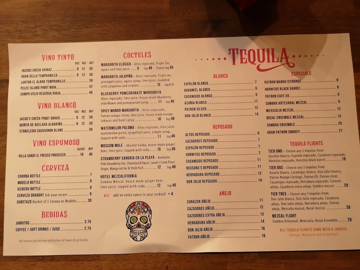 Menu, Cojones