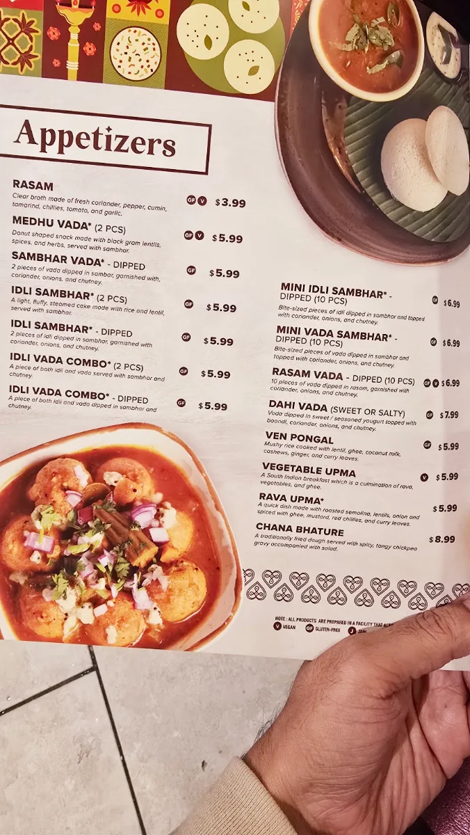 Menu, Love South (Live Dosa, Idlis and More)