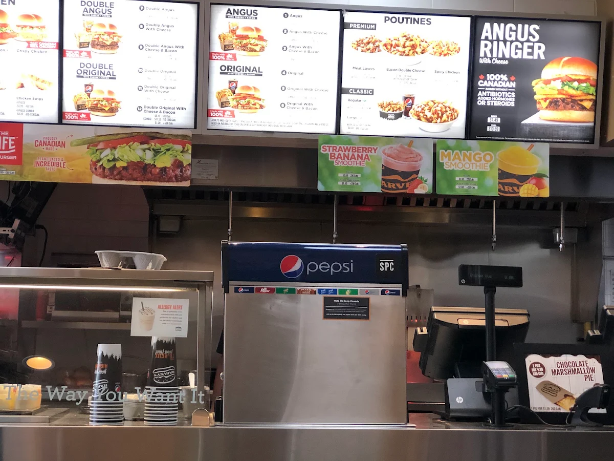Menu, Harvey's
