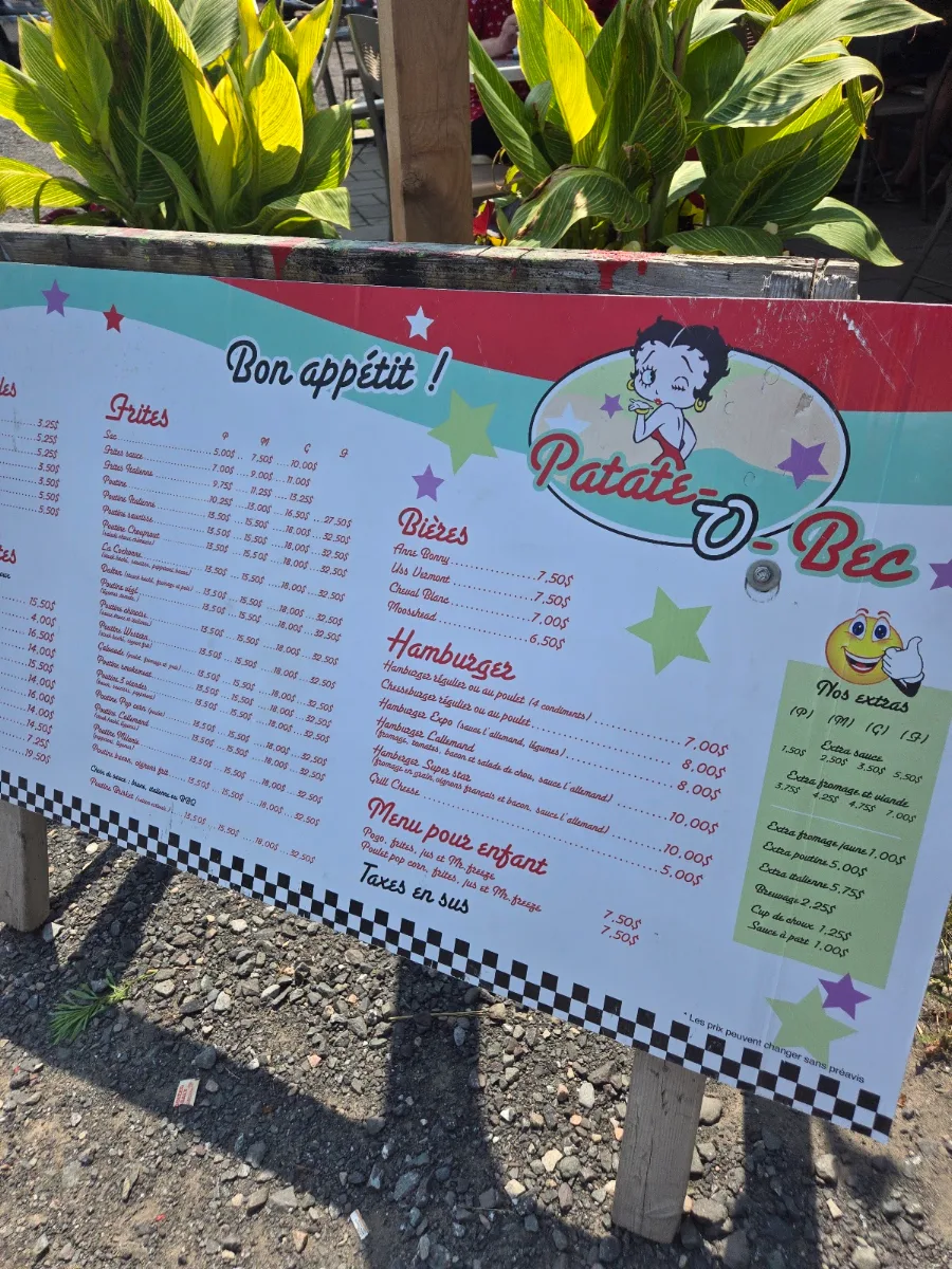 Menu, Casse-croûte Patate-O-Bec