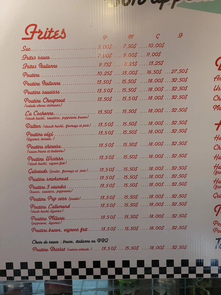 Menu, Casse-croûte Patate-O-Bec