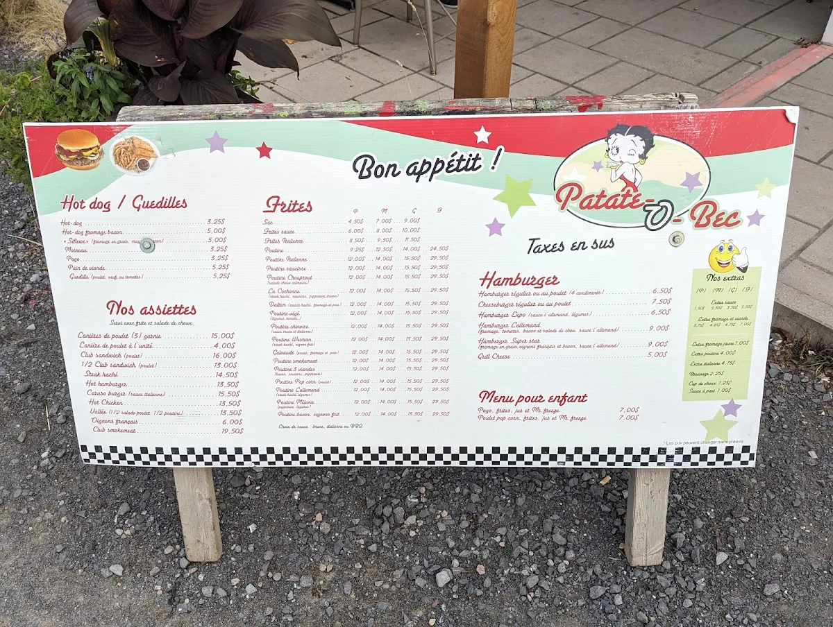 Menu, Casse-croûte Patate-O-Bec