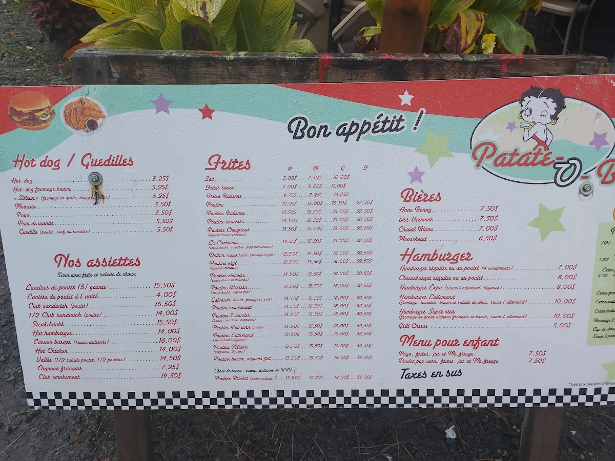 Menu, Casse-croûte Patate-O-Bec