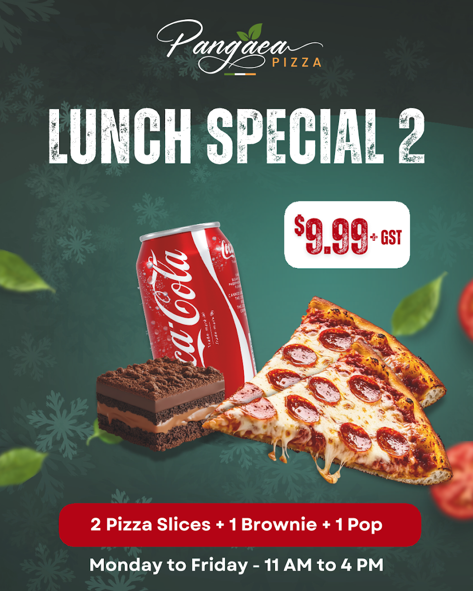 Menu, Pangaea Pizza