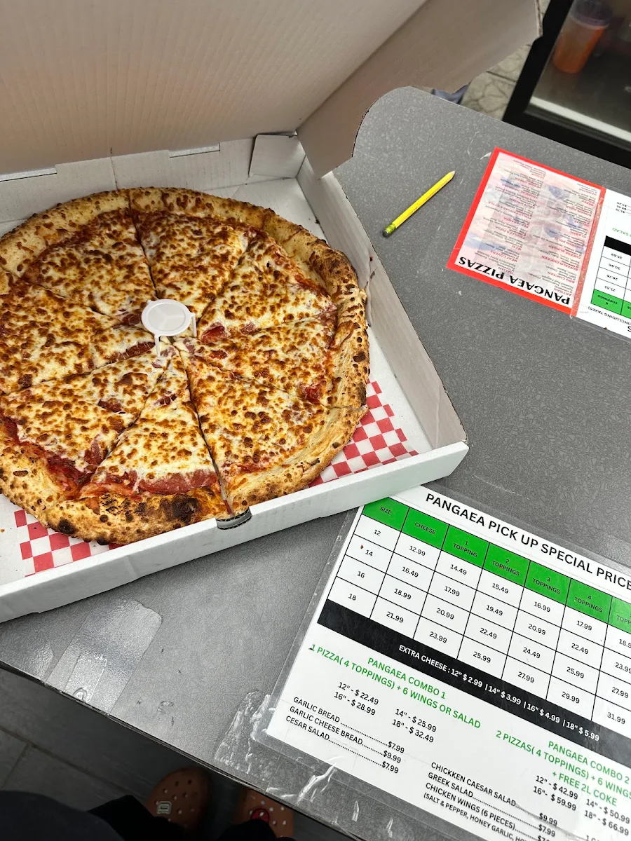 Menu, Pangaea Pizza