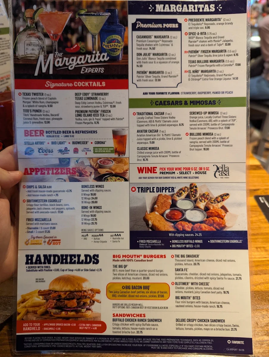 Menu, Chili's Grill & Bar
