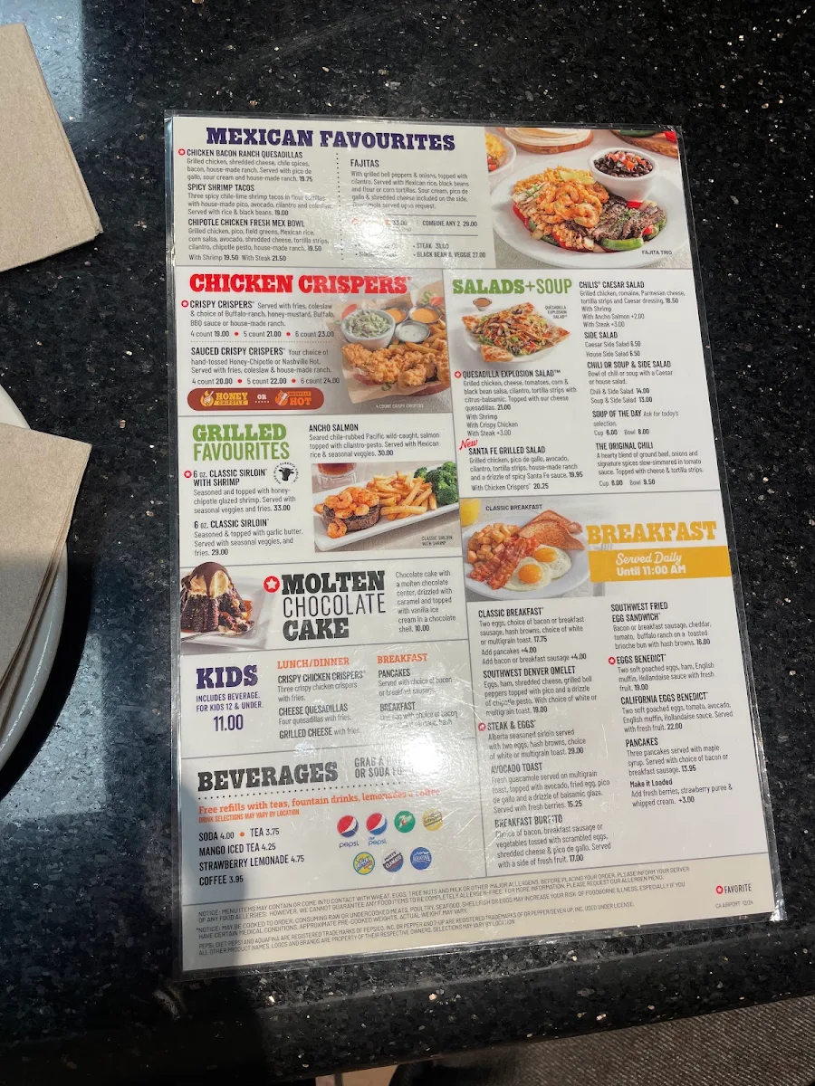 Menu, Chili's Grill & Bar