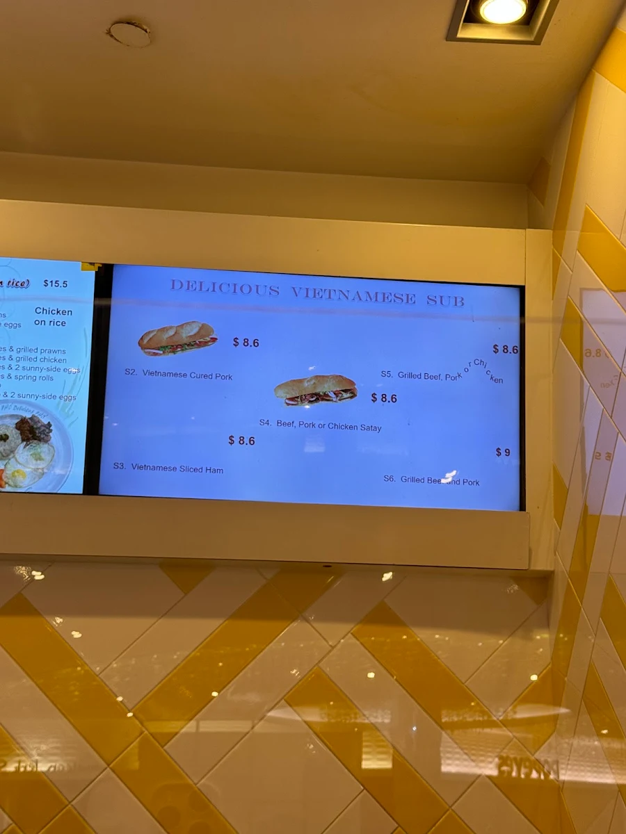 Menu, Delicious Pho Food Court West Edmonton Mall