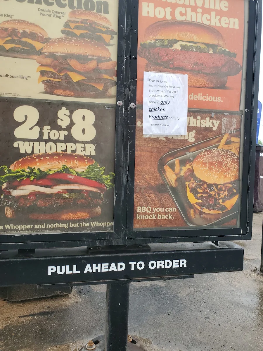 Menu, Burger King