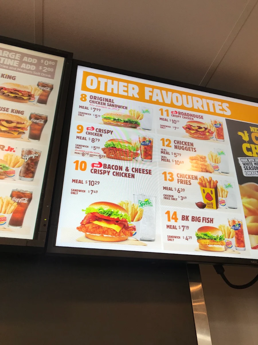 Menu, Burger King