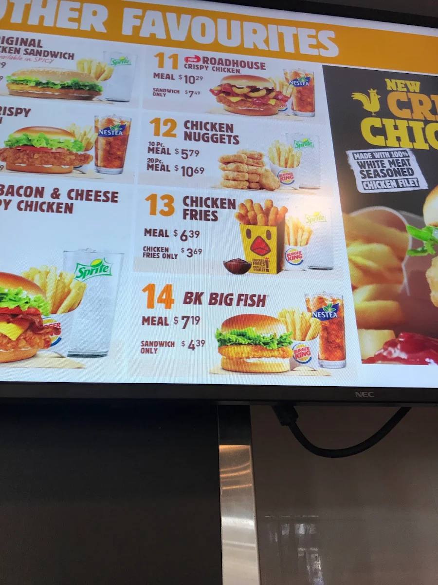Menu, Burger King