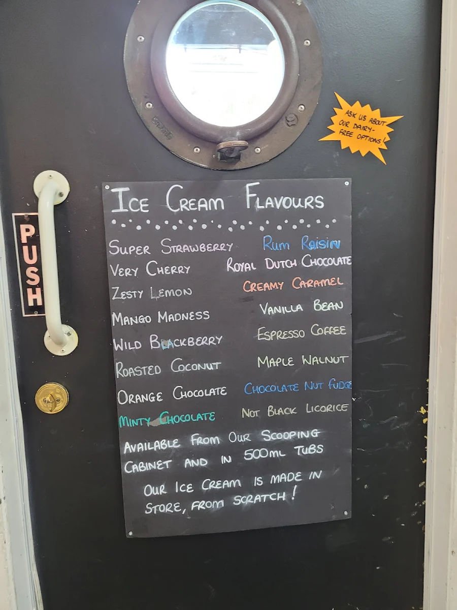 Menu, Original Udder Guys Ice Cream and Candy